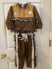 Vintage Young Texan Costume Western 3T Shirt Pants Fringe Native American Cowboy