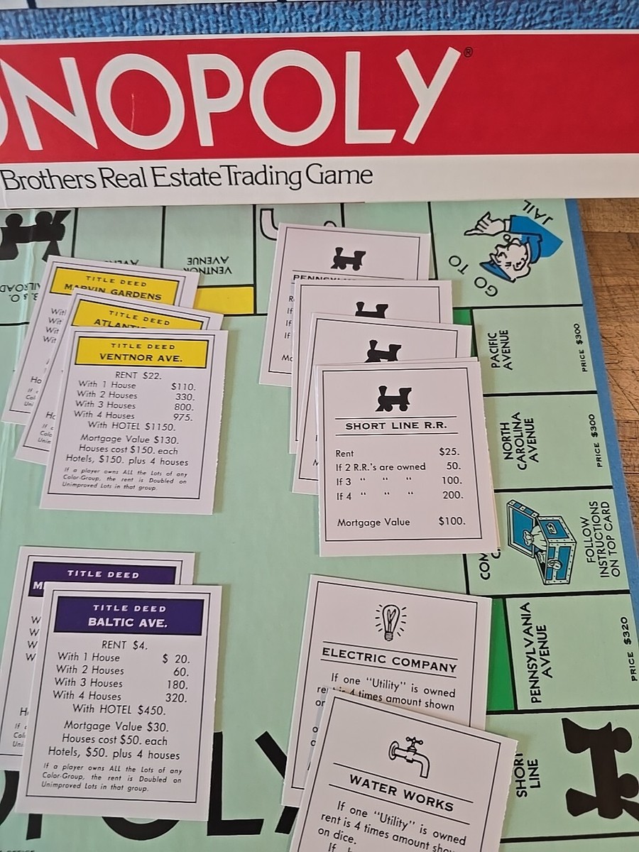 Monopoly Vintage 1975 Classic Edition Board Game No. 9 Parker