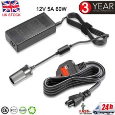 110~220V To 12V DC Adaptor Cigarette Lighter Converter Car Charger 60W UK Plug