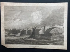 Strand Bridge London small print engraving