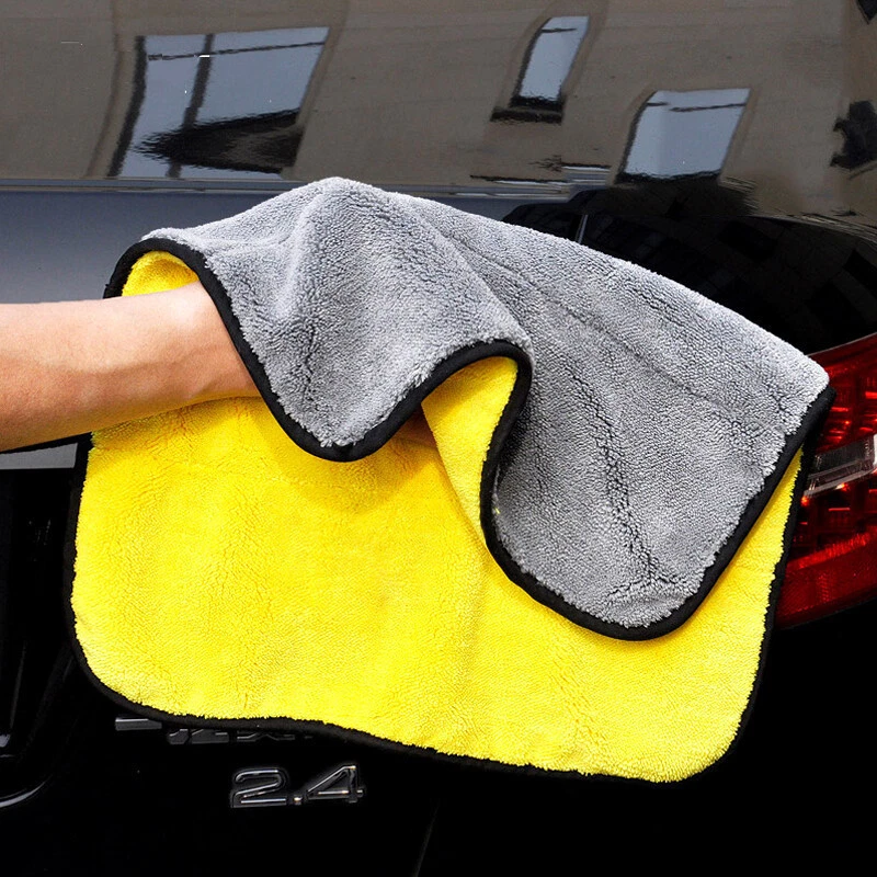 Car Care Cleaning Towel Hemming Microfiber Cloth Double Sided Wiping  Absorbent