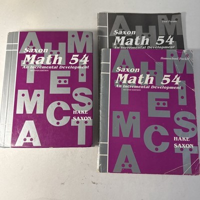 Saxon 54 Math SET (2nd Edition) Textbook, Answers, And Tests (cover Wear!)