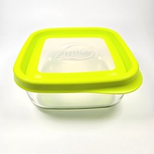 Contenedor de almacenamiento de alimentos Ziploc VersaGlass cuadrado 32 oz tapa verde Bormioli Rocco