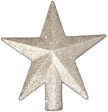 4" Mini Silver Glitter Star Christmas Tree Topper - Unlit