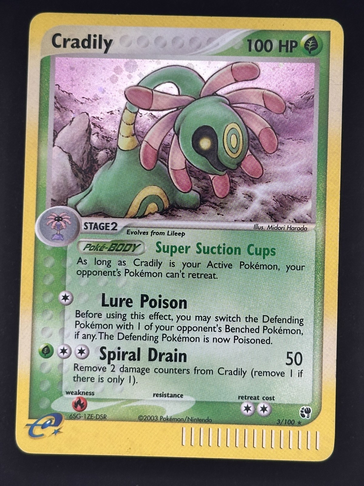 Pokémon TCG Cradily EX Sandstorm Holo Card 3/100 Rare LP