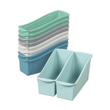 Linking Storage Book Bins, Plastic, 10-Pack, Contemporary  Durable plastic