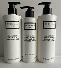 3 Beekman 1802 Fresh Air Shampoo 16.2 Oz- Body Wash 16.2oz  Hand Wash 12.17 Oz