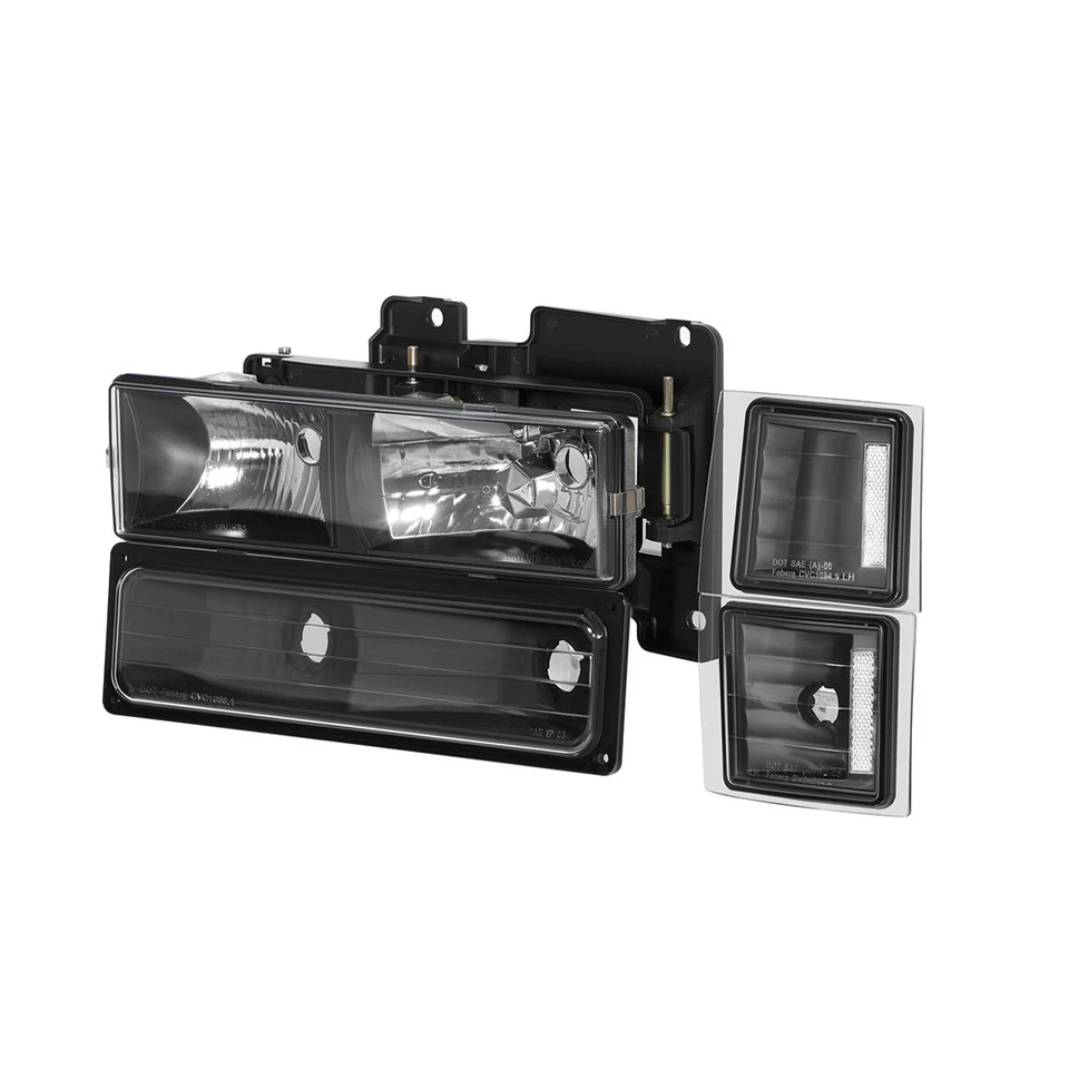 Headlights Assembly Left+Right Fits Chevy C/K C/10 Silverado Blazer Tahoe Black Foto 2 de 4