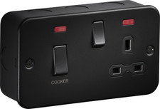 Metal Clad Wiring Accessories Socket Switch Spur Cooker Unit Textured Sand Black