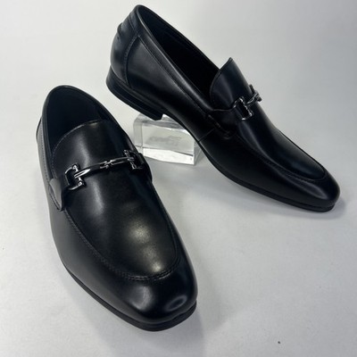 Alfani Black Otis Bit Loafer Mens 10M Dress Shoes Slip-On Moc Toe Faux Leather