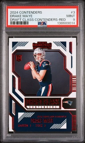 2024 PANINI CONTENDERS DRAFT CLASS CONTENDERS RED #3 DRAKE MAYE ROOKIE RC PSA 9