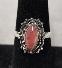 Rhodochrosite Sterling Silver Ring sz 7.5