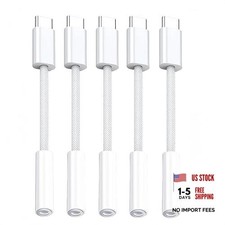 USB C to Headphone Jack Adapter,USB c to 1/8 inch Audio Adapter 5 Pack