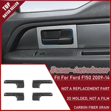 Carbon Fiber Interior Door Handle Decor Cover Trim for Ford F150 Raptor 2009-14