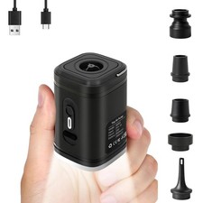 Portable Air Pump for Inflatables, Ultra-Mini Air Mattress Pump 4X with 2400m...