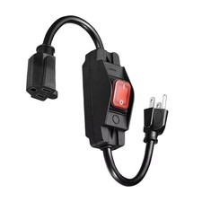 New 3-Prong Outdoor Extension Cord with Waterproof Switch 15A 125V 1875W Power