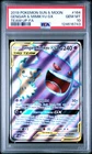 2019 POKEMON SUN & MOON TEAM UP #164 FULL ART/GENGAR & MIMIKYU GX PSA 10