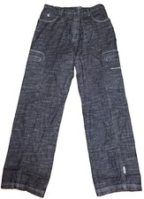 VTG Y2K ROCAWEAR Jeans Black/Grey Baggy Hip Hop 90's Men s Cargo Pants Sz 36X34