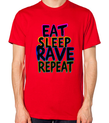 Eat Sleep Rave Repeat T-Shirt Raver Unisex Tanz Party Raving Clubbing Top