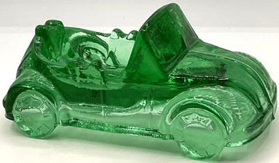 Novelty Green Glass Bug Beetle Car Ashtray Trinket Dish Man Cave Bar Cigarette