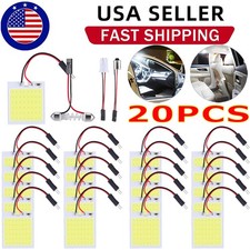20pcs 48smd Panel Led Festoon T10 Ba9s Car Interior White Dome Map Light Bulbs