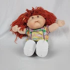 Vintage Mattel Cabbage Patch Kids Red Hair Doll 15" Soft Body Purple Outfit