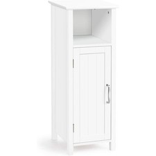 12" Storage Cabinet White 1 Door Adjustable Shelf Multi-Room Small