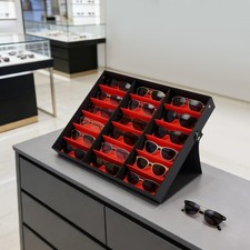 18 Slot Eyeglass Sunglasses Display Glasses Storage Grid Stand Case Box Holder