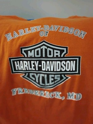 Vintage Harley-Davidson T-shirt XL Orange From FREDERICK Maryland 