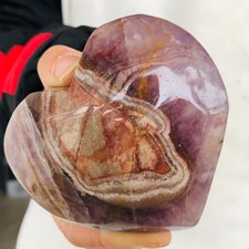 312g Natural Amethyst Agate Quartz Crystal Love Heart Mineral Healing S239