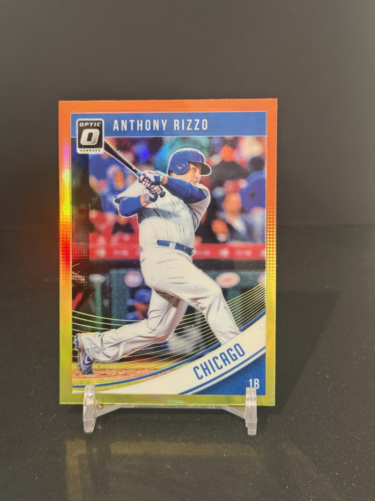 2018 Panini Donruss Optic - Anthony Rizzo #107 Orange/Yellow Prizm