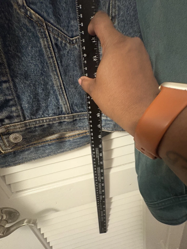 Chaqueta de mezclilla corta JORDACHE de colección de los años 80 para mujer grande bloque de colores parcheada prendedores de colección Foto 4 de 4