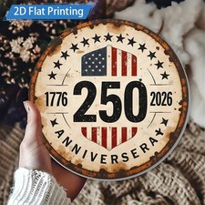 USA 250th Anniversary Sign Aluminum Sign 8 Round Vintage Patriotic Funny
