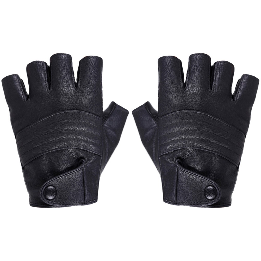 1 Pair Gym Workout Gloves Anti-slip Gloves Fingerless Cycling Gloves Motorbike