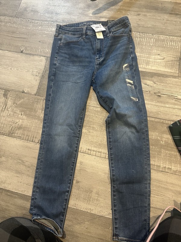 American Eagle High Rise Skinny Jeans Dark Wash Blue Stretch 5-Pocket Size 8