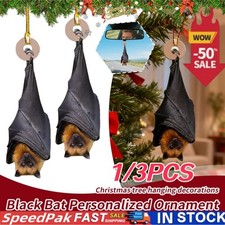 1/3Pcs Black Bat Christmas Ornament for Xmas Trees Holiday Party Decorations