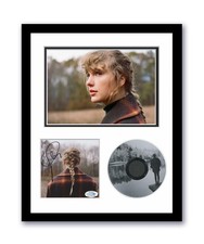 Taylor Swift Autographed Signed 11x14 Custom Framed CD Photo Evermore ACOA