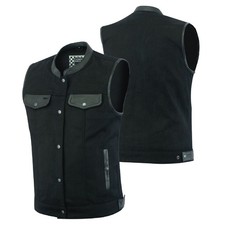 Biker Denim Club Style Anarchy Vest with Conceal Carry Gun Pocket SKU HL21689