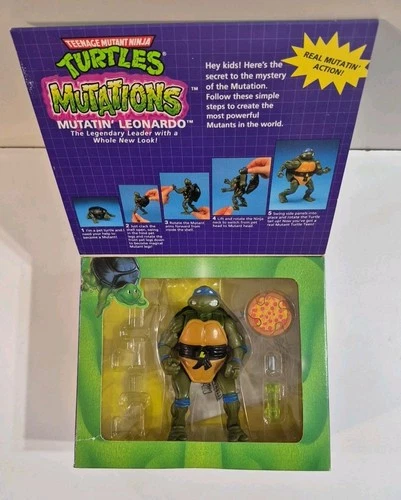 Vintage 1992 Mutatin' Leonardo Figure TMNT Mutations Playmates Open Box