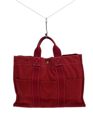 HERMES Tote Bag canvas RED