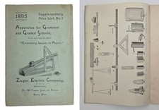 1895 antique ZIEGLER ELECTRIC CO boston ma PHYSICS SCHOOL APPARATUS CATALOG