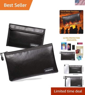 Fireproof & Waterproof Document Bags - 10.6x6.7 & 5x8 for Ultimate Protection