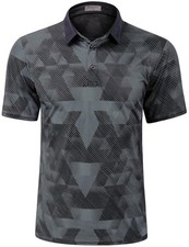 Men's Printed Golf Polo Shirts Quick Dry Fit Stretch Pattern Short Sleeve Cas...