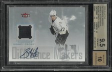 2005-06 Fleer Ultra Difference Makers RC Jersey Auto Sidney Crosby BGS 9.5 /10