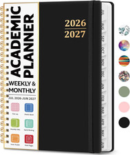 Academic Planner 2026-2027, Weekly and Monthly Calendar Planner Book, July 2026