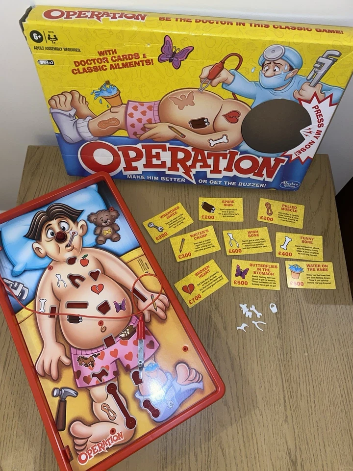 Hasbro Operation Board Game - Replacement Parts - Fully Working Board & Tweezers - Image 2 of 3
