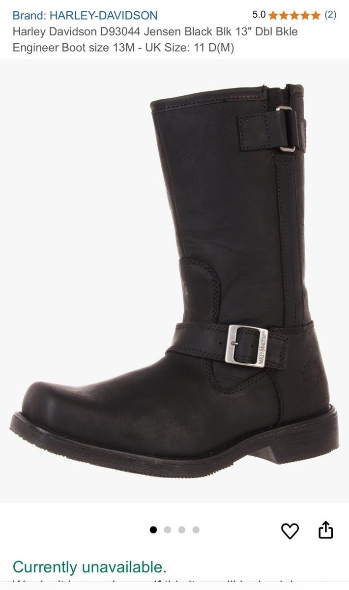 Harley Davidson Jensen Mens Boots 7.5 Black Engineer Double 