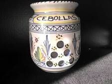 DE LA CAL PUENTE Spain Hand Painted Onion Jar 8.5" Tall-Signed 
