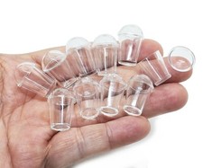 Clear Plastic Cold Cups with Lids 10 Pieces Set - Miniature Tableware Cup Mug