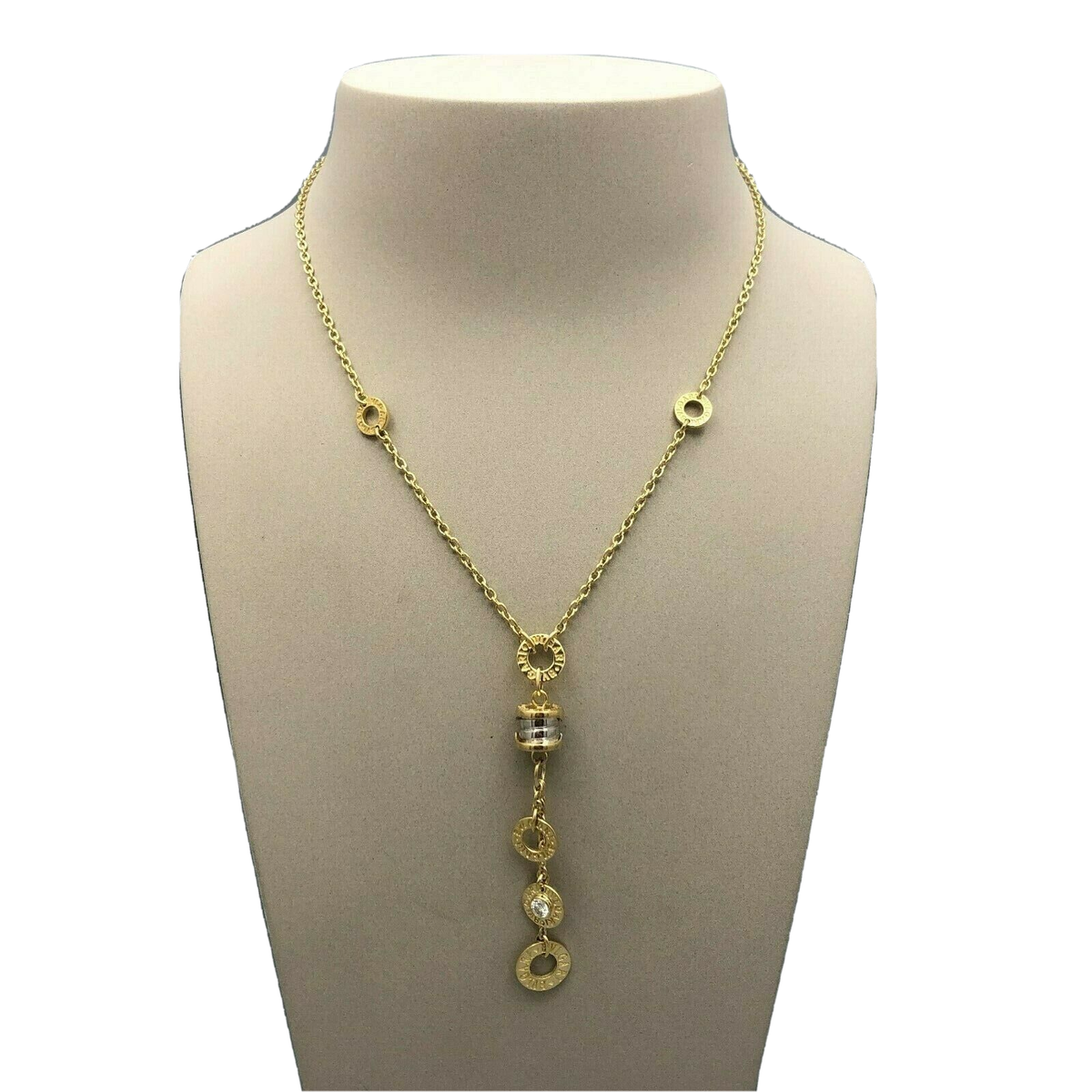 Bvlgari B Zero One 18K Yellow Gold Lariat Diamond Necklace Bulgari 